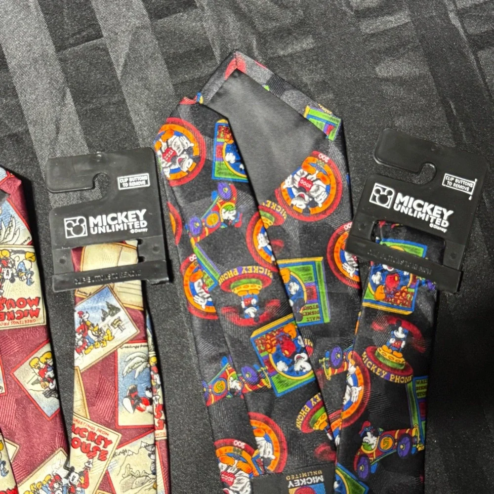 Vintage Mickey Mouse Disney Ties NWOT Bundle | Mickey Phone & Greetings Neckties
